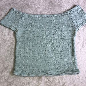 Off the shoulder green crop top